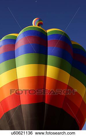 Stock Photograph -  albq balloon fiesta colorful hot-air ballons. Fotosearch