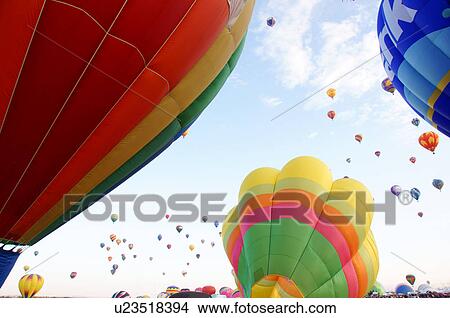 albq balloon fiesta flying launching ascension View Large Photo Image Picture - albq balloon fiesta flying launching ascension. Fotosearch