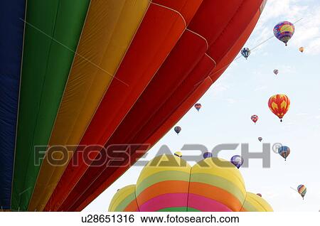 Stock Photograph -  albq balloon fiesta flying launching ascension. Fotosearch