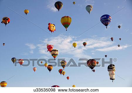 Stock Photo -  albq balloon fiesta hot-air balloons sky hot air. Fotosearch