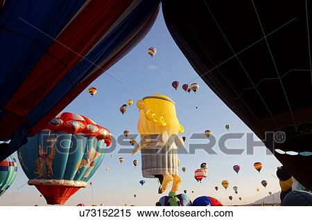 Stock Photography -  albq balloon fiesta hot-air balloons line shapes. Fotosearch