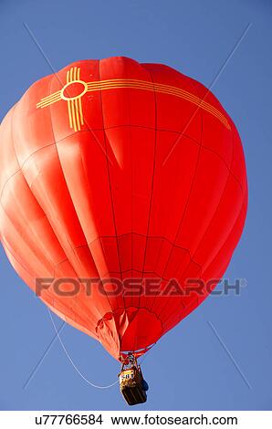 Picture -  albq balloon fiesta new mexico state emblem red. Fotosearch