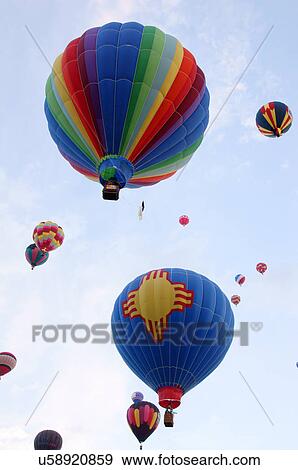 albq balloon fiesta new mexico state emblem hot View Large Photo Image Stock Photo - albq balloon fiesta new mexico state emblem hot. Fotosearch