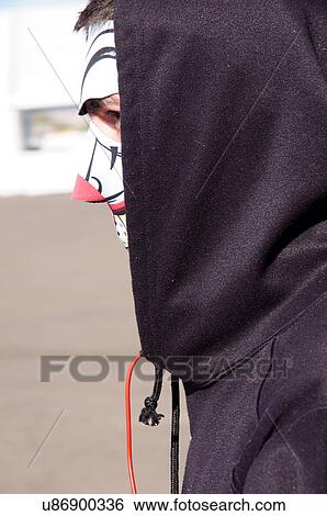 Stock Photograph -  albq balloon fiesta teen teenager male face mask. Fotosearch