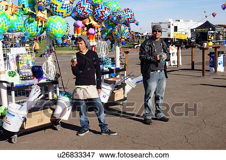 albq balloon fiesta vendors ascension hot-air View Large Photo Image Stock Photo - albq balloon fiesta vendors ascension hot-air. Fotosearch