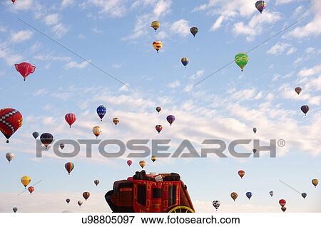 Stock Photo -  albq balloon fiesta wells fargo stagecoach. Fotosearch