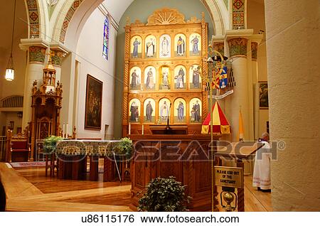 altar of the cathedtal basilica saint st. st de View Large Photo Image Stock Photograph - altar of the cathedtal basilica saint st. st de. Fotosearch