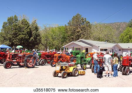 Stock Photography -  antique tractor exhibit pine arizona az farm. Fotosearch