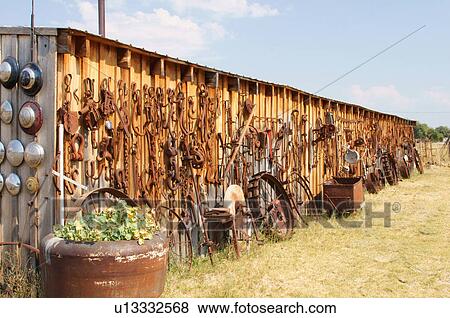 antique wall iron castings equipment tools metal View Large Photo Image Stock Photo - antique wall iron castings equipment tools metal. Fotosearch