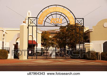 Stock Image -  arizona state university entrance phoenix az asu. Fotosearch