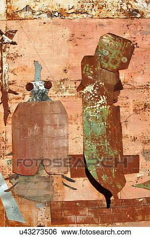 Stock Photograph -  art mural detail carrizozo new mexico nm metal. Fotosearch
