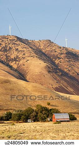Stock Photo -  barn aermotors maryhill washington wa wind. Fotosearch
