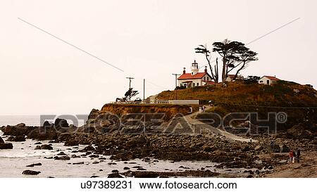 Stock Image -  battery point lighthouse crescent city ca. Fotosearch