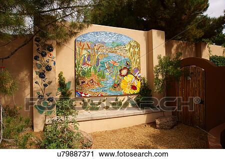 Blume, wandgemälde, botanischer garten, park, alb, alq, neu Stock Bild