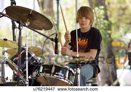 boy male drummer teen teenager sequence music View Large Photo Image Stock Photo - boy male drummer teen teenager sequence music. Fotosearch
