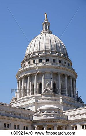 Stock Image -  capitol rotunda madison wisconsin wi exterior of. Fotosearch