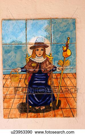 Stock Image -  ceramic chuch placard la manga new mexico nm. Fotosearch