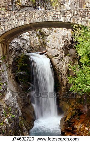 Stock Image -  christine falls mount mt. mt ranier rainier park. Fotosearch