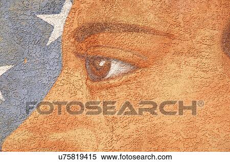 Stock Photography -  close-up eye mural chamizal national park el. Fotosearch
