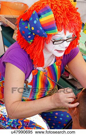 clown woman female teen teenager doing face new View Large Photo Image Stock Photography - clown woman female teen teenager doing face new. Fotosearch