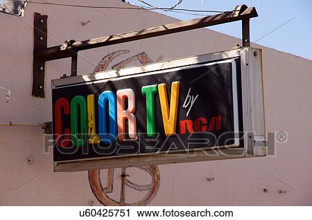 color tv by rca sign motel el paso texas tx View Large Photo Image Stock Image - color tv by rca sign motel el paso texas tx. Fotosearch