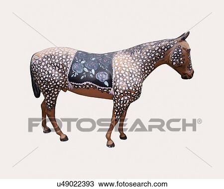 Stock Image -  cutout painted decorated designed horses horse. Fotosearch