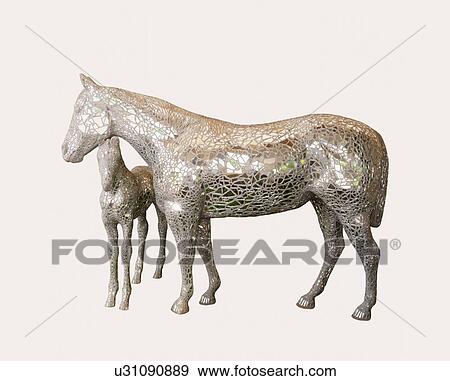 Stock Photo -  cutout painted decorated designed horses horse. Fotosearch