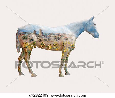 cutout painted decorated designed horses horse View Large Photo Image Stock Photo - cutout painted decorated designed horses horse. Fotosearch