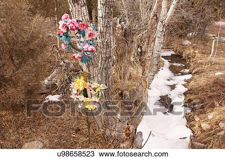 Stock Image -  descansos resting place roadside memorial el new. Fotosearch