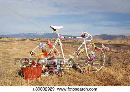 Stock Photo -  descansos santa fe new mexico nm bike grave. Fotosearch