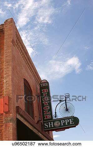 Stock Photo -  downtown aztec new mexico nm bicycle shop center. Fotosearch