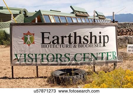 Stock Image -  earthship biotecture biodiesel community center. Fotosearch