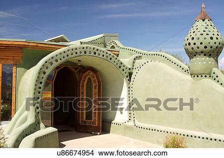 Picture -  earthship home house biotecture biodiesel taos. Fotosearch