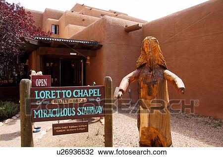 Stock Image -  entrance to loretto chapel miraculous staircase. Fotosearch