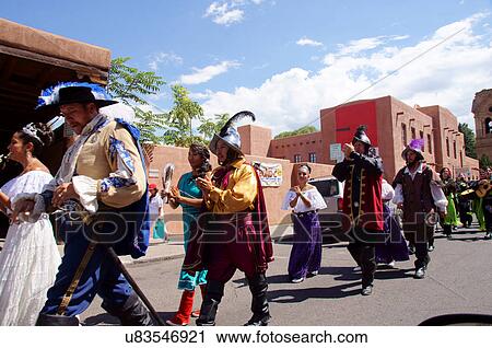 Stock Image -  fiesta musicians spanish troubadour parade santa. Fotosearch