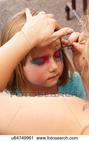 girl child kid face painting adolescent infant View Large Photo Image Stock Image - girl child kid face painting adolescent infant. Fotosearch
