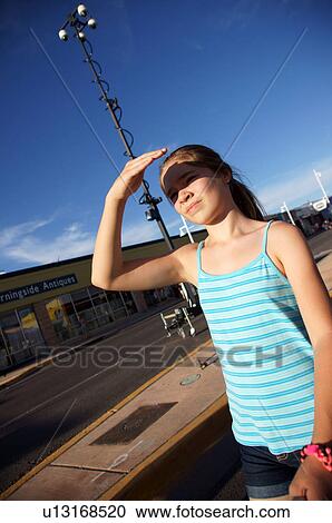 girl squinting child kid person sun teen teens View Large Photo Image Stock Image - girl squinting child kid person sun teen teens. Fotosearch