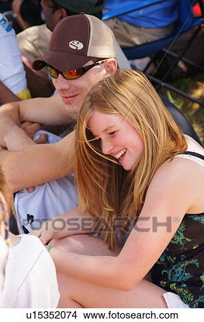 Picture -  girl teen teenager female laugh boy friends. Fotosearch