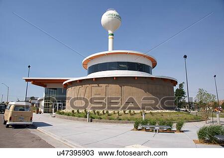 Stock Image -  hand dug well building water tower greensburg ks. Fotosearch