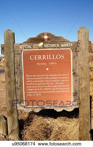 Picture -  historical marker cerrillos new mexico nm los fe. Fotosearch
