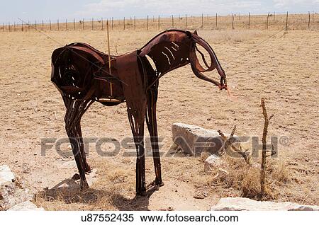 Stock Photography -  iron horse sculpture ironhead ranch new mexico. Fotosearch