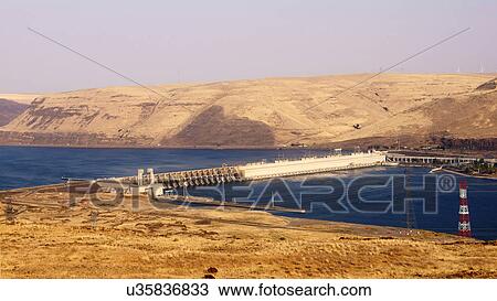 Stock Image -  john day dam washington wa concrete gravity. Fotosearch