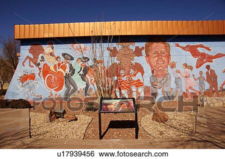 Stock Photograph -  john f. kennedy close-up mural chamizal national. Fotosearch