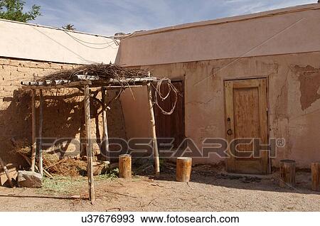 Stock Image -  kit carson house museum taos new mexico latino. Fotosearch