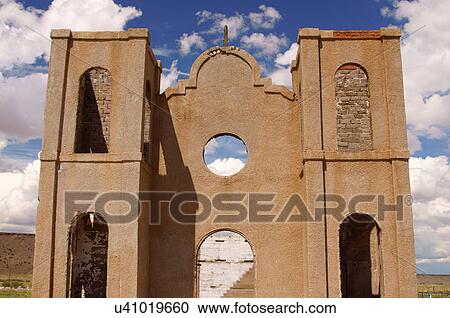 Stock Image -  la mesitas graveyard church ruins colorado co. Fotosearch