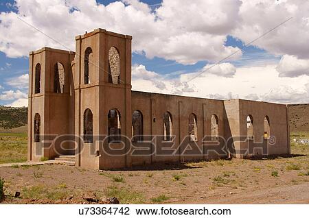 Stock Image -  la mesitas graveyard church ruins colorado co. Fotosearch