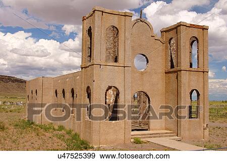 Stock Photo -  la mesitas graveyard church ruins colorado co. Fotosearch