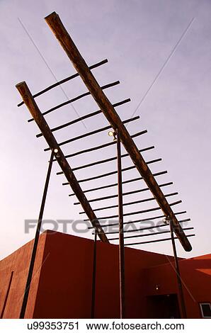 Stock Image -  ladder at rec center ohkay owingeh pueblo tsigo. Fotosearch