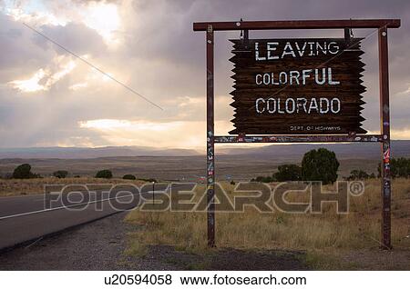 Stock Photo -  leaving colorful colorado sign co advice alarm. Fotosearch