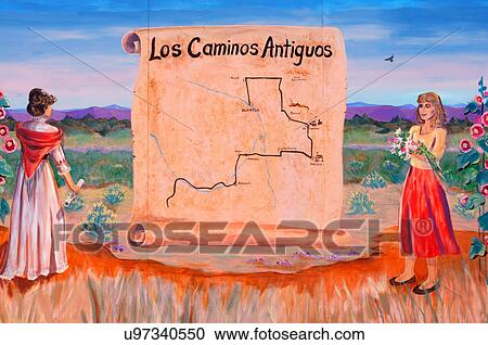 Stock Image -  los caminos antiguos mural fort garland colorado. Fotosearch